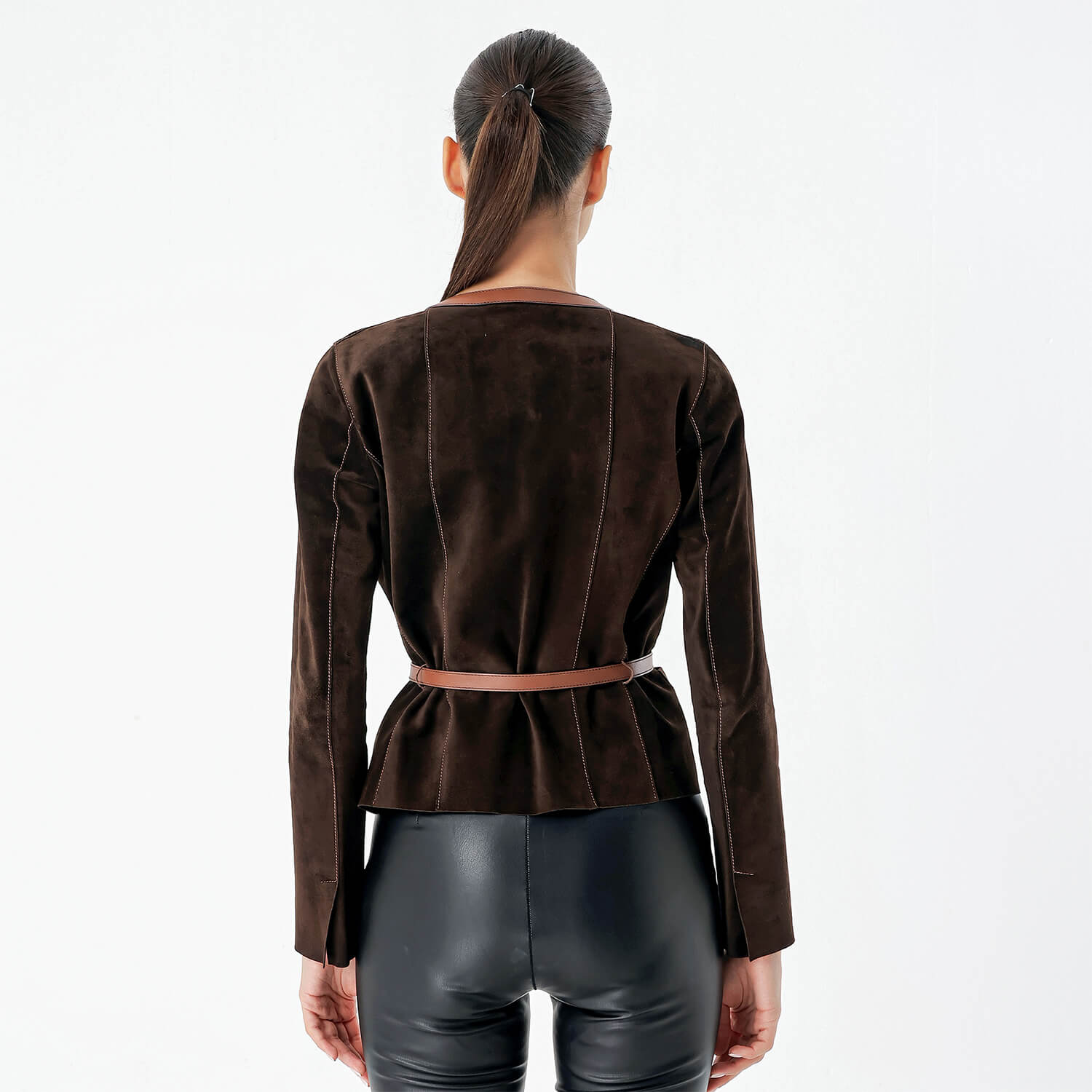 Prada - Brown Velvet Belted Jacket